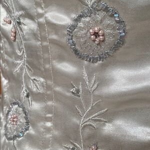 Elegant Newport News Silver Satin Women's Top